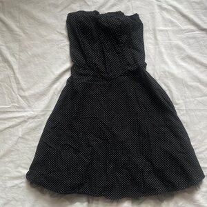 Ruby Rox Black Strapless Polka Dot Dress